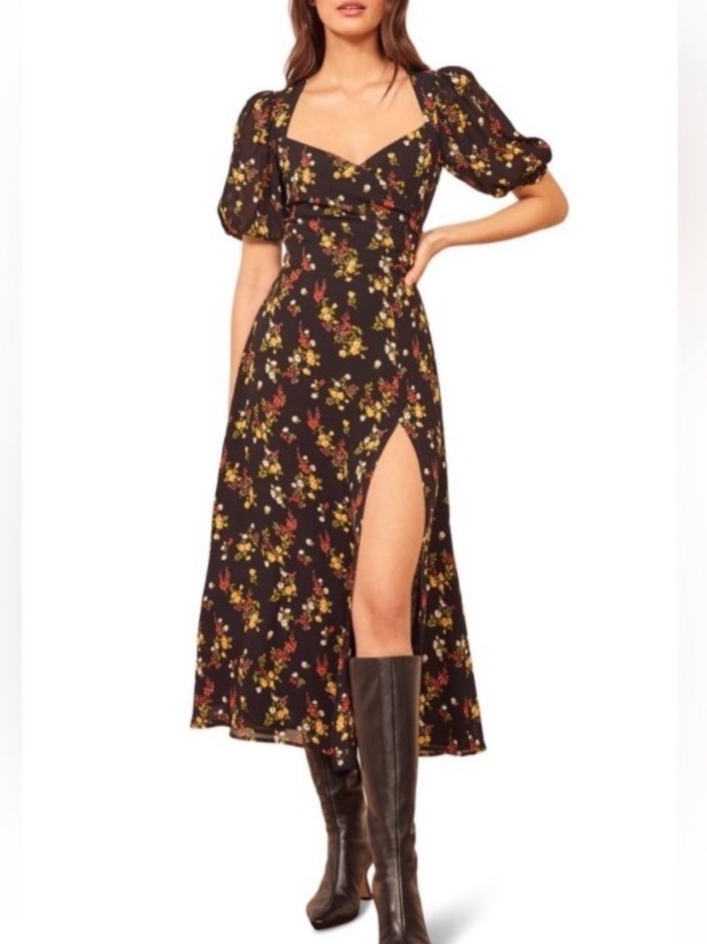 REFORMATION Wildflower
Open Back Side Slit Dress Size 10